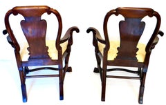 19th Century Fine Quality Pair of George I Style Arm Chairs English Circa 1850