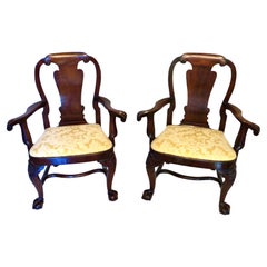 19th Century Fine Quality Pair of George I Style Arm Chairs English Circa 1850