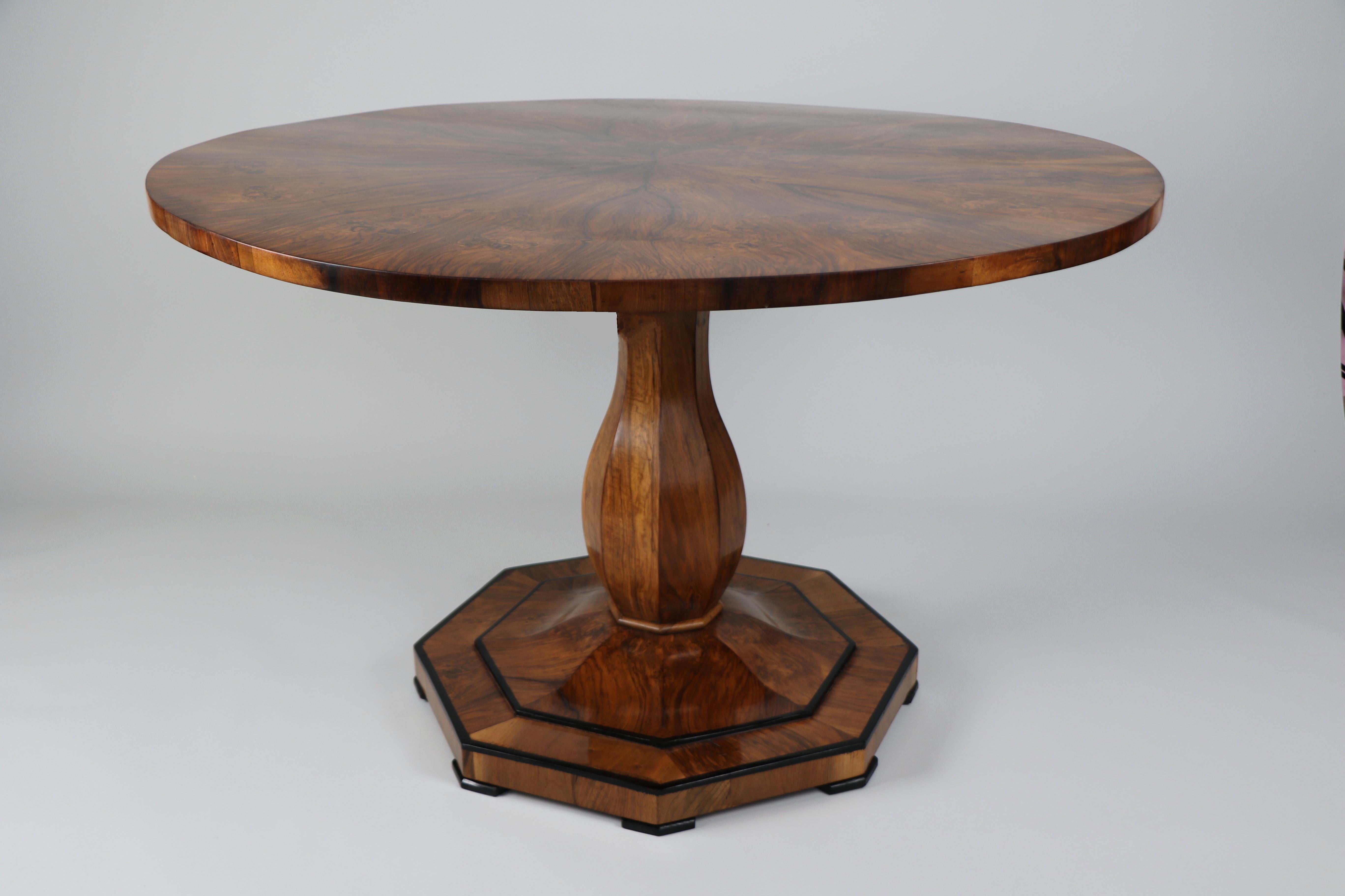 Ebonized 19th Century Fine Large Salon Biedermeier Table. Vienna, c. 1825. For Sale