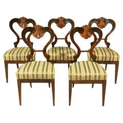 19th Century Fine Set of Five Biedermeier Chairs. Vienna, c. 1825.