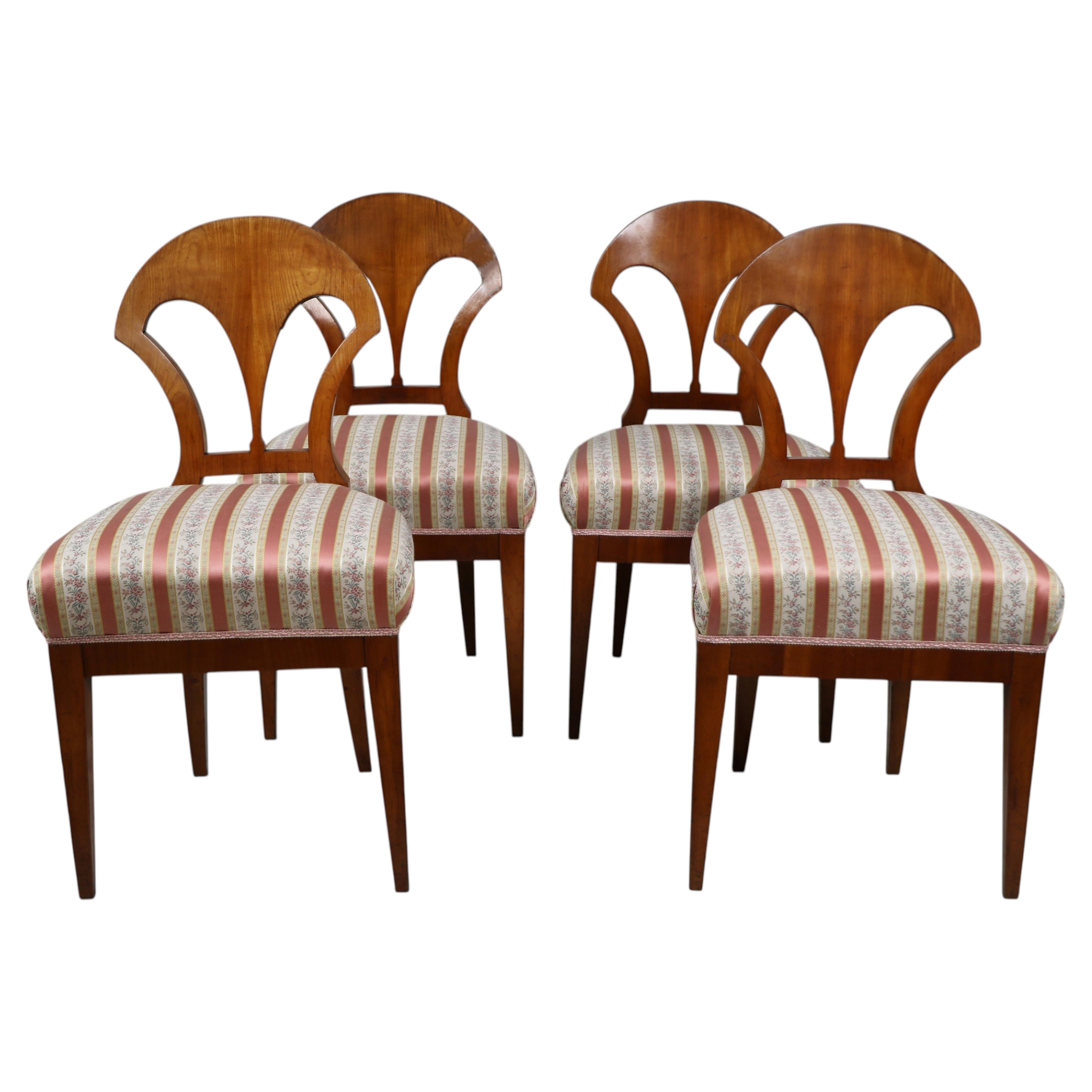 19th Century Fine Set of Four Biedermeier Chairs. Vienna, c. 1825.