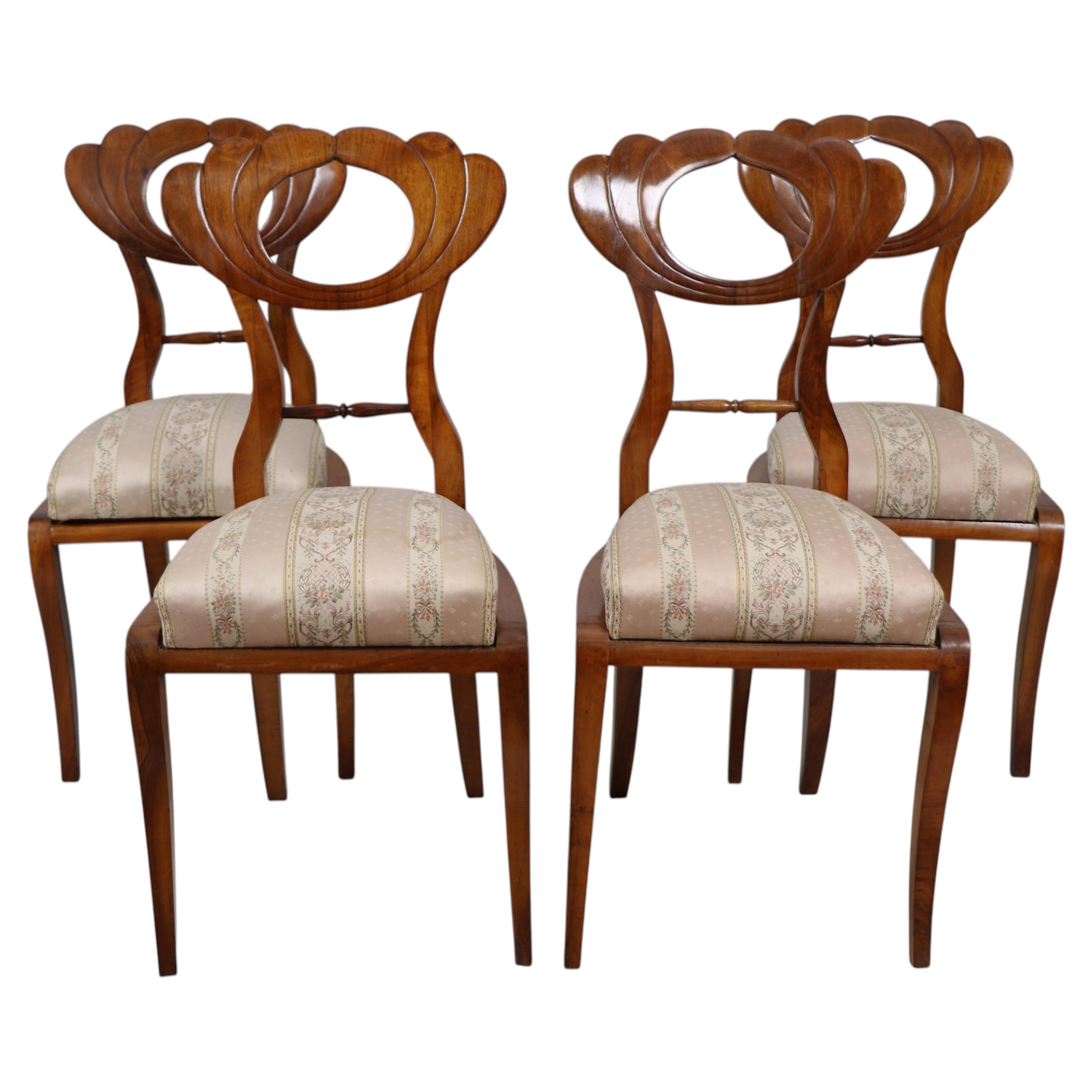 19th Century Fine Set of Four Biedermeier Chairs. Vienna, c. 1825.