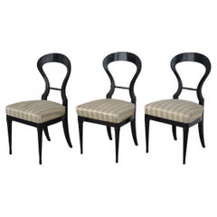 19th Century Fine Set of Three Ebonized Biedermeier Chairs. Vienna, c. 1825.
