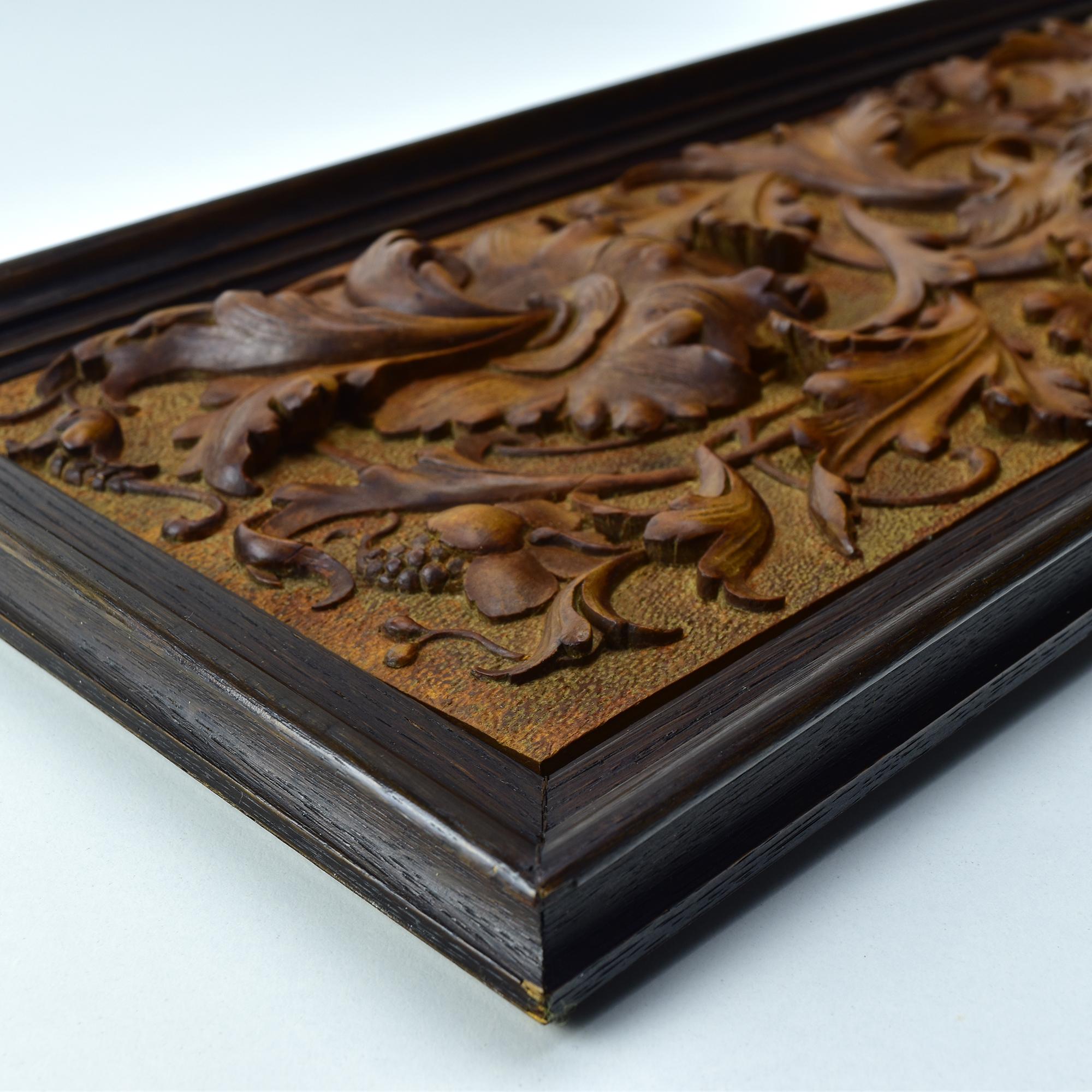 Late 19th Century 19th Century Finely Carved Wooden Wall Panel with Sphinx, Dolphins & Scrollwork For Sale