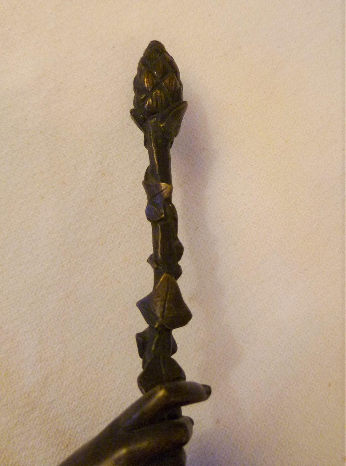 19th Century Classic Chased Bronze Figure of Pan or Dancer on Carved Wood Base For Sale 7
