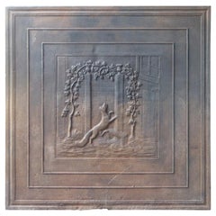 plaque de cheminée du XIXe siècle représentant le renard et les raisins