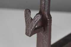 19th Century Firedogs, Andirons, Plain Design, Cast Iron, 42 cm