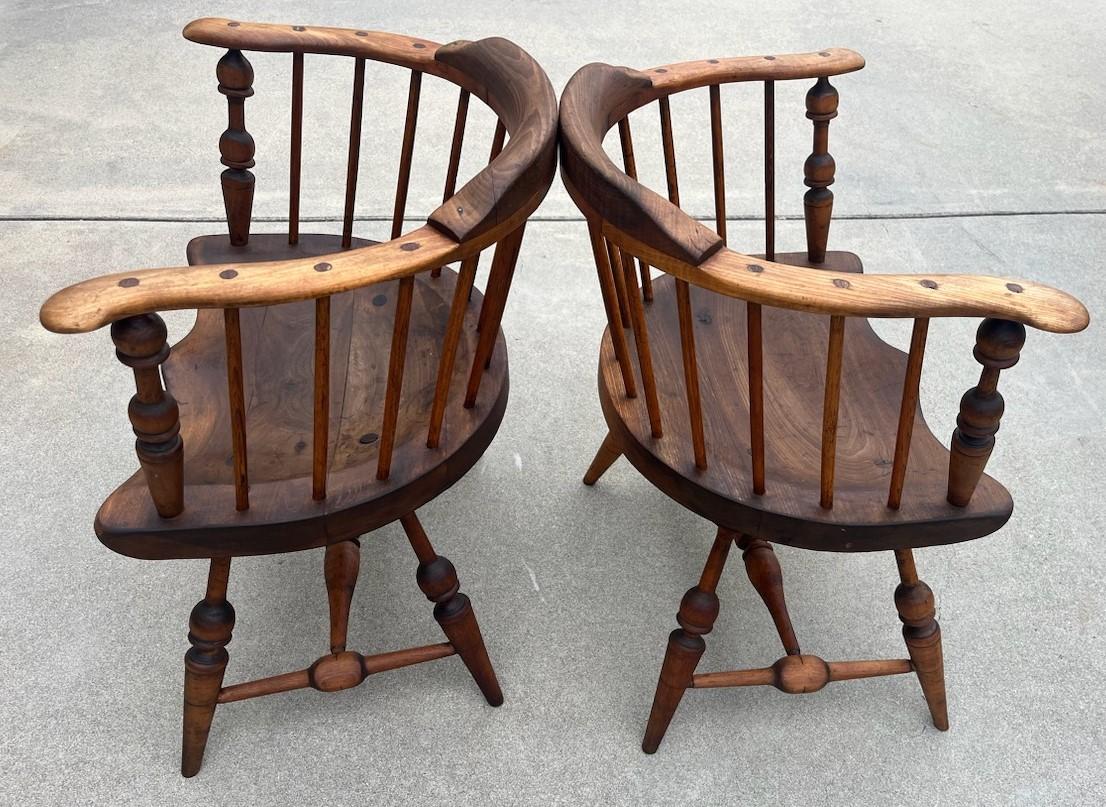 Hand-Crafted 19th Century Firehouse Windsor Armchairs For Sale