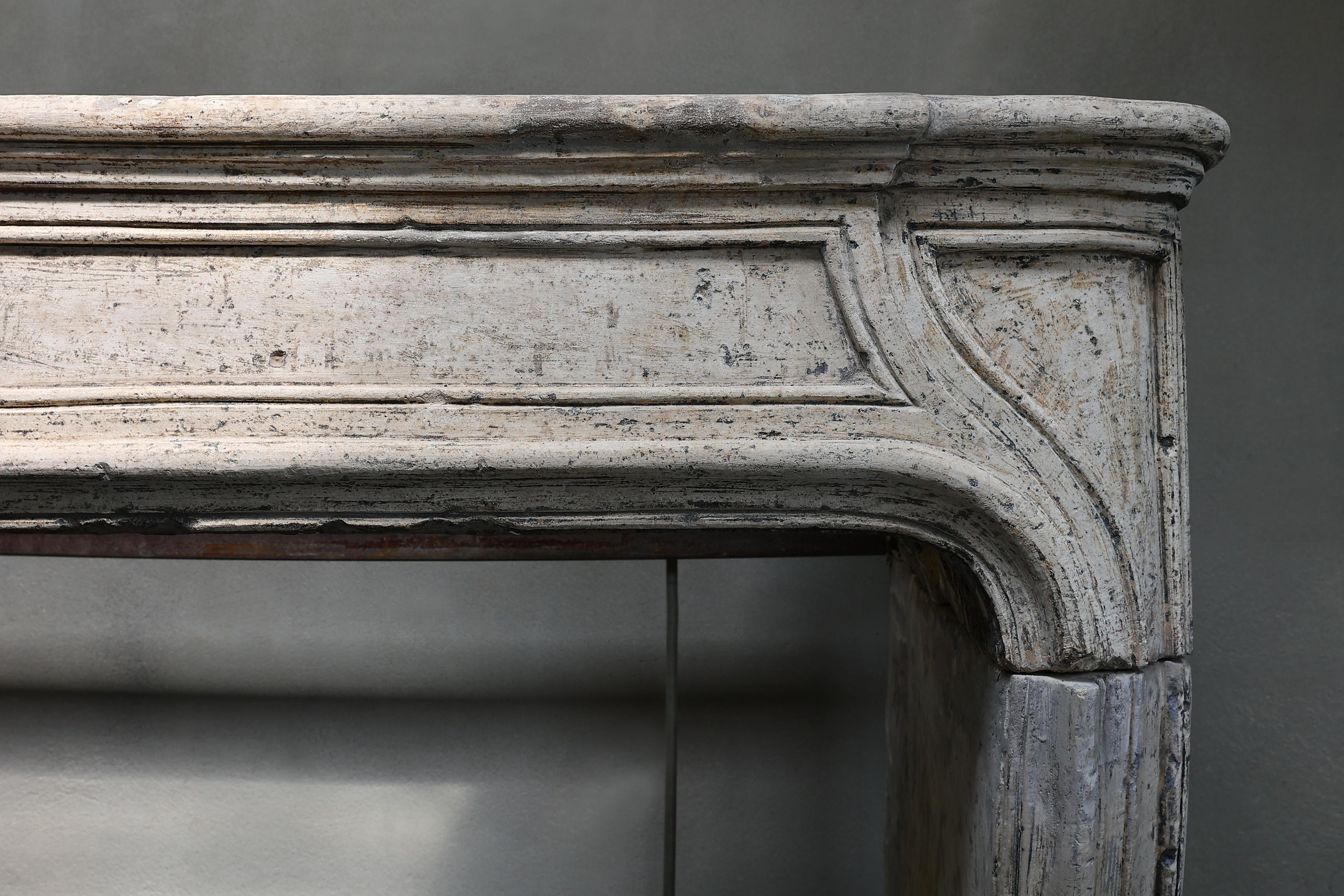 19th Century Fireplace in Style of Louis XIV of French Limestone In Good Condition In Made, NL