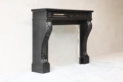 19th century fireplace in style of Louis XVI of Noir de Mazy marble