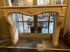19th Century Fireplace Mantel in Burgundy Stone