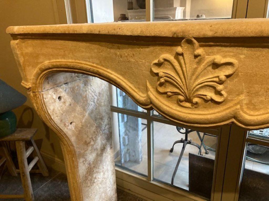 French 19th Century Fireplace Mantel in Burgundy Stone For Sale