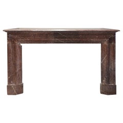 19th Century Fireplace Mantle in Griotte De Campan Rouge Louis XIV