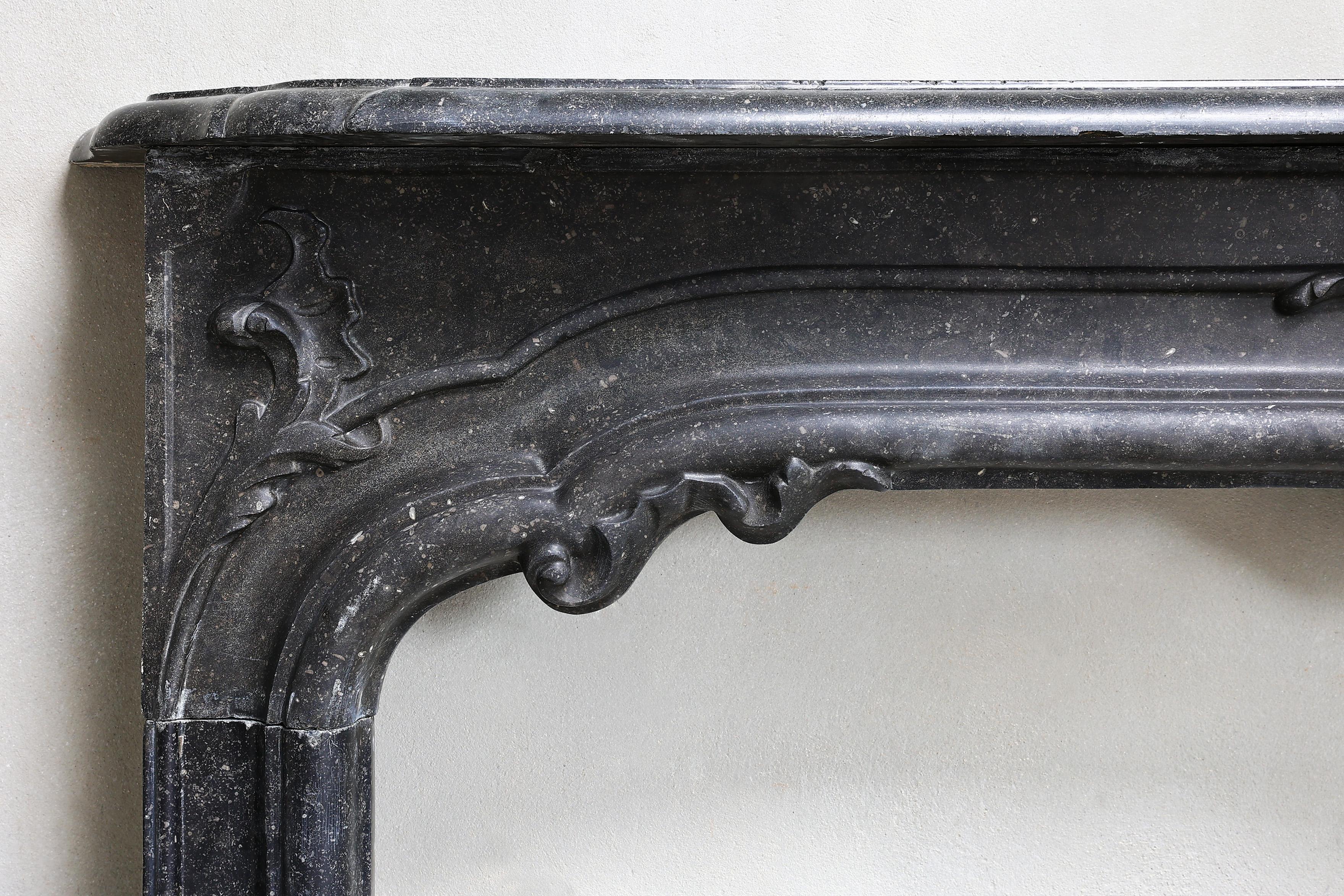 Other 19th Century Fireplace of Belgian Bluestone in Style of Louis XVI For Sale