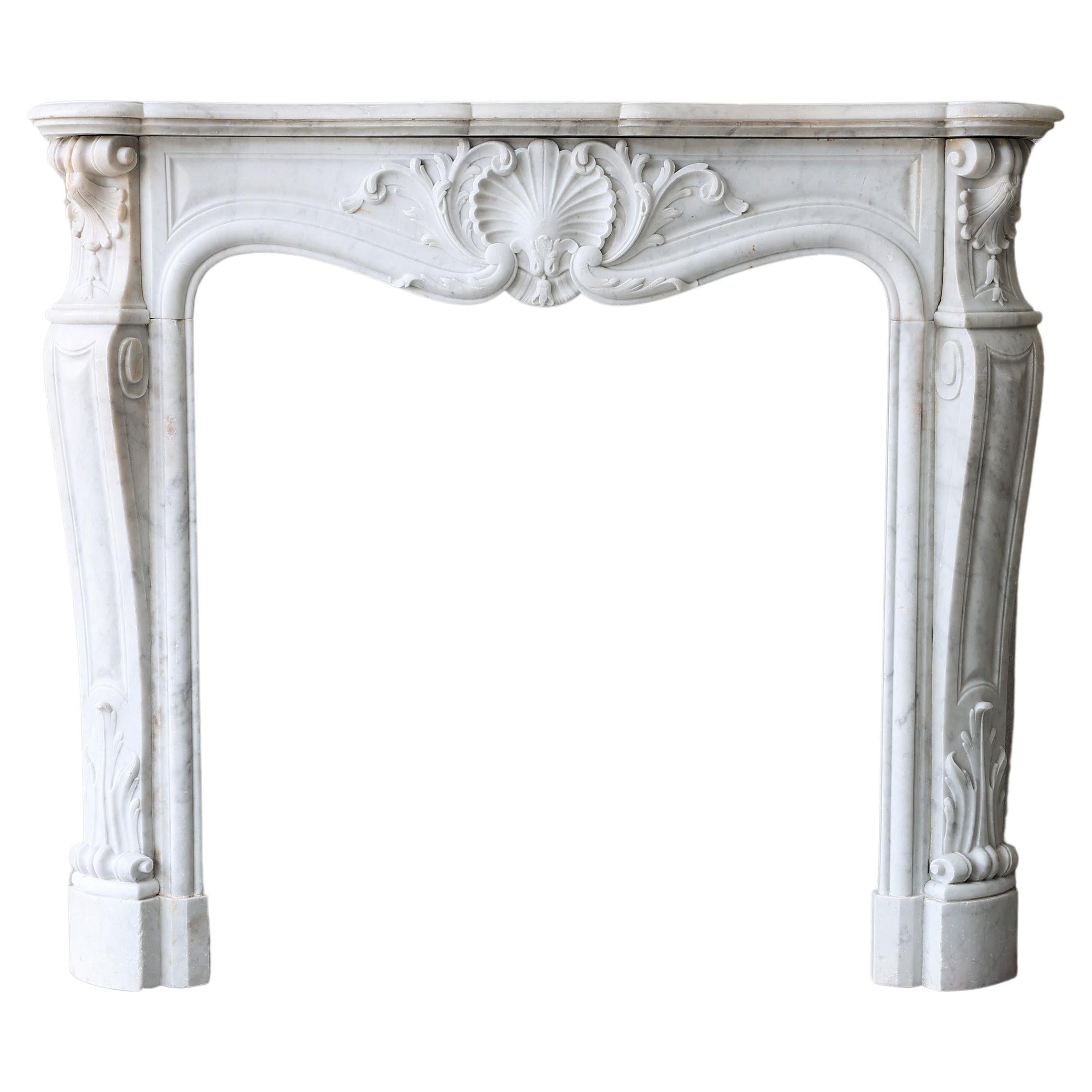 Antique Marble Fireplace  Carrara Marble  19th Century