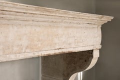 19th Century Fireplace of french limestone in style of Louis XIII