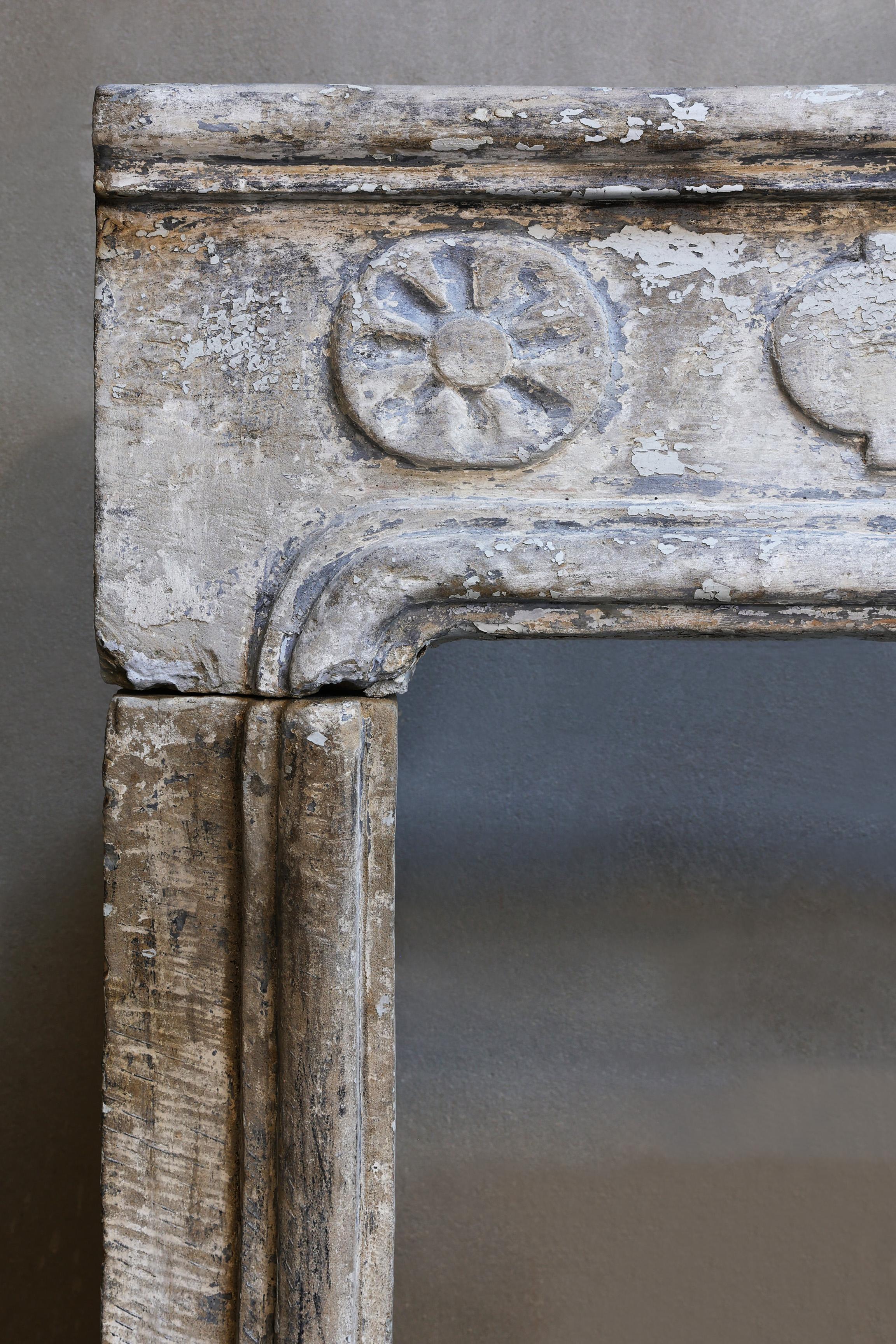 19th Century Fireplace of French Limestone in Style of Louis XIV 6