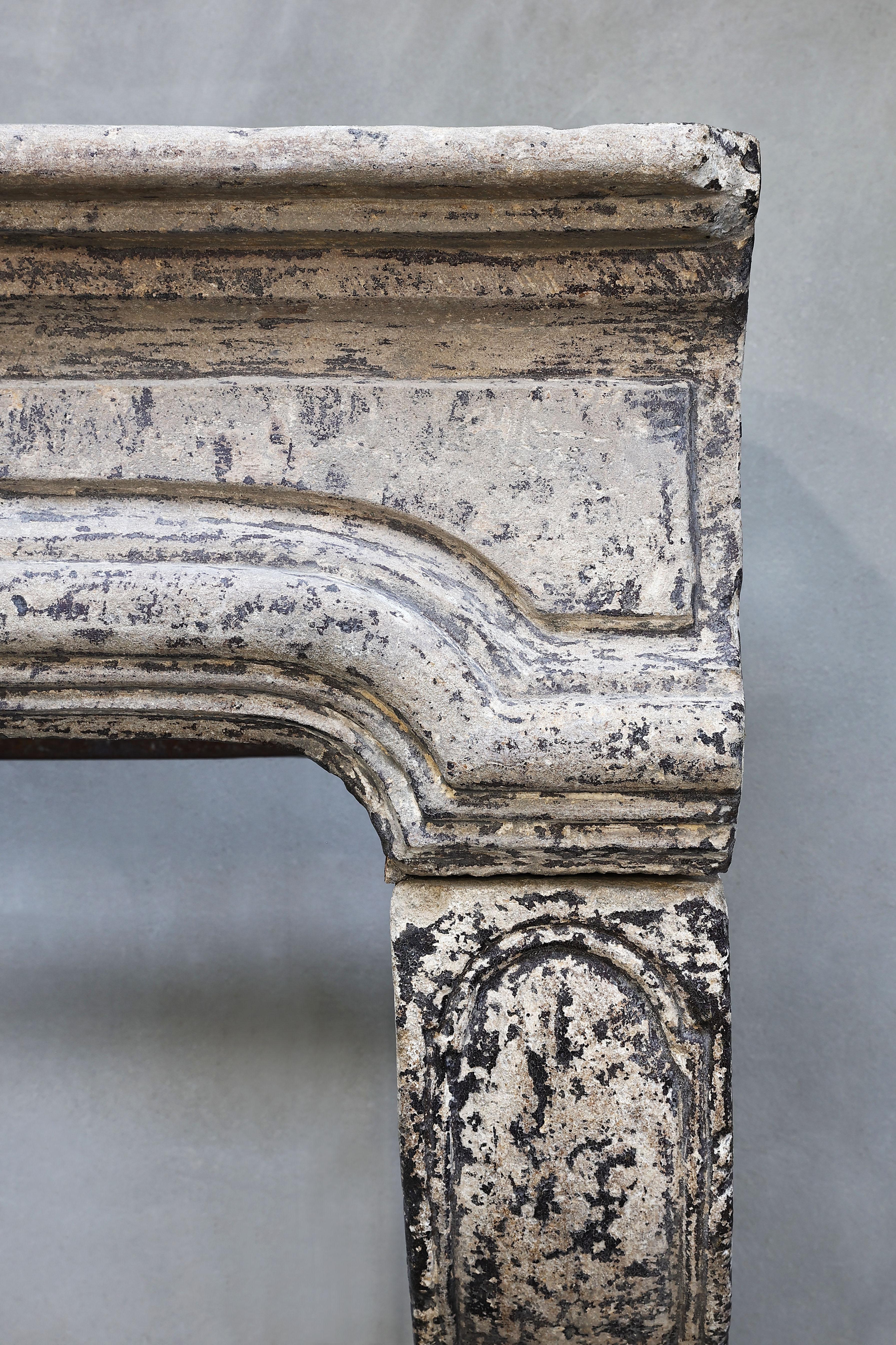 19th Century Fireplace of French Limestone in Style of Louis XIV For Sale 4
