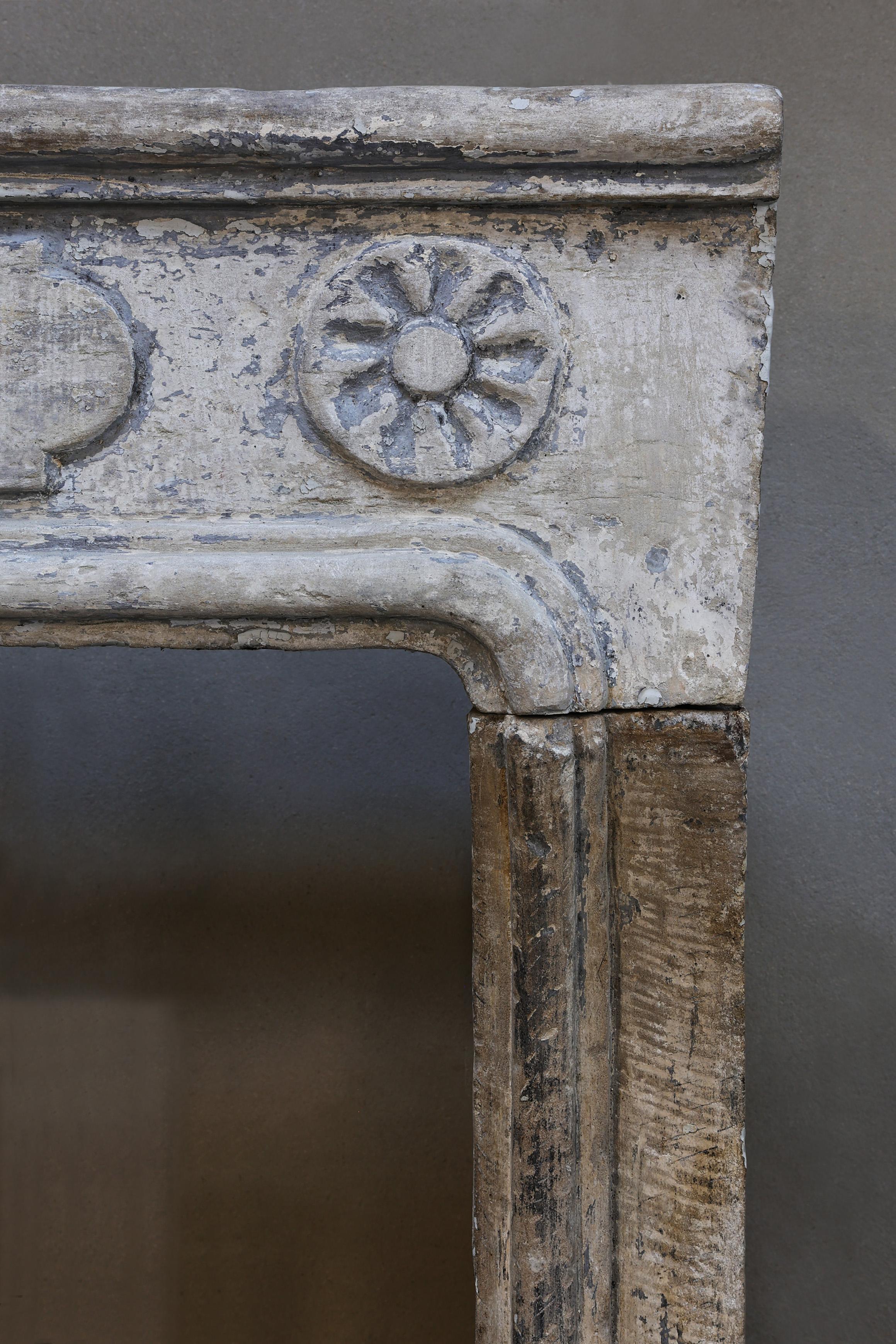 19th Century Fireplace of French Limestone in Style of Louis XIV 3