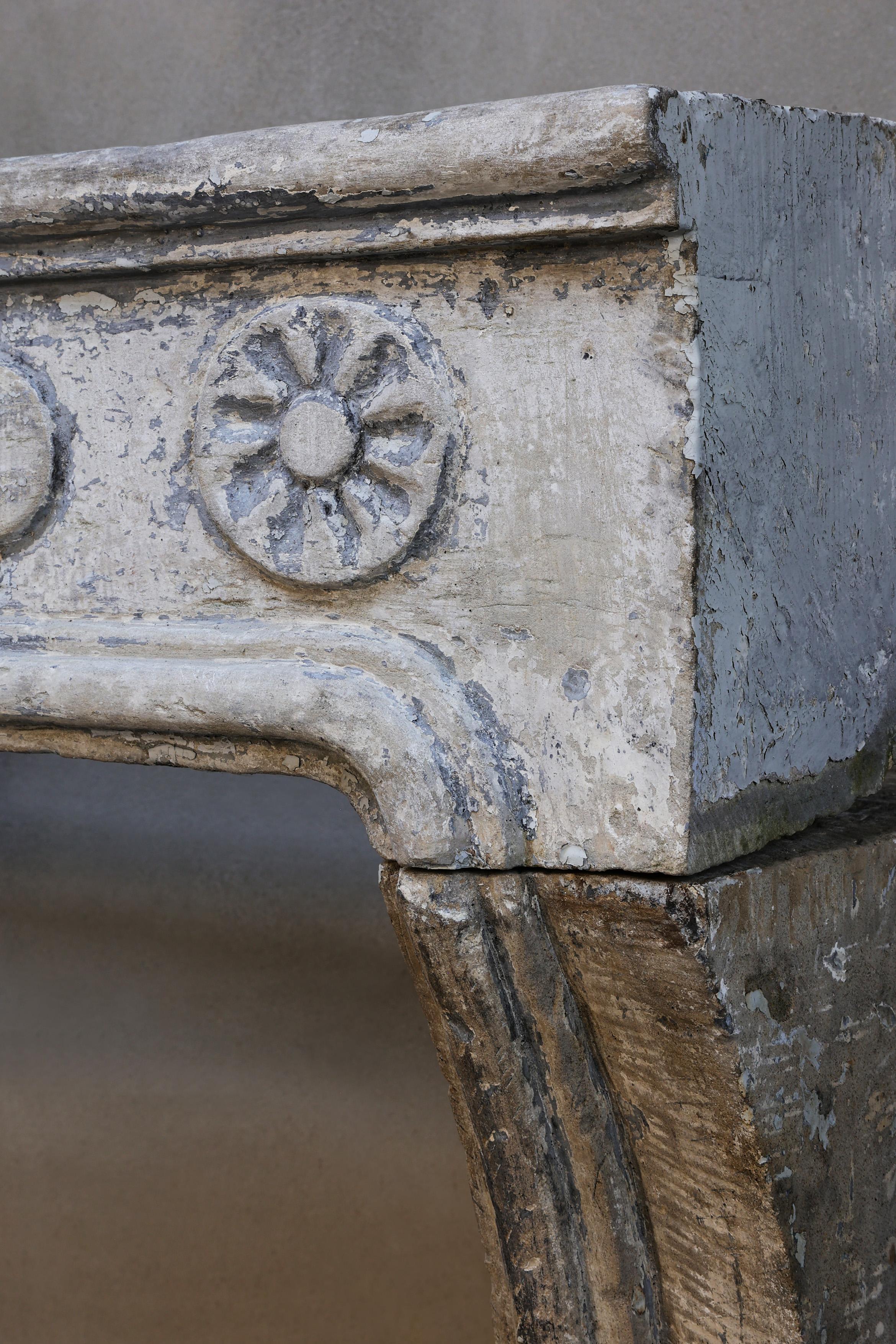 19th Century Fireplace of French Limestone in Style of Louis XIV 4