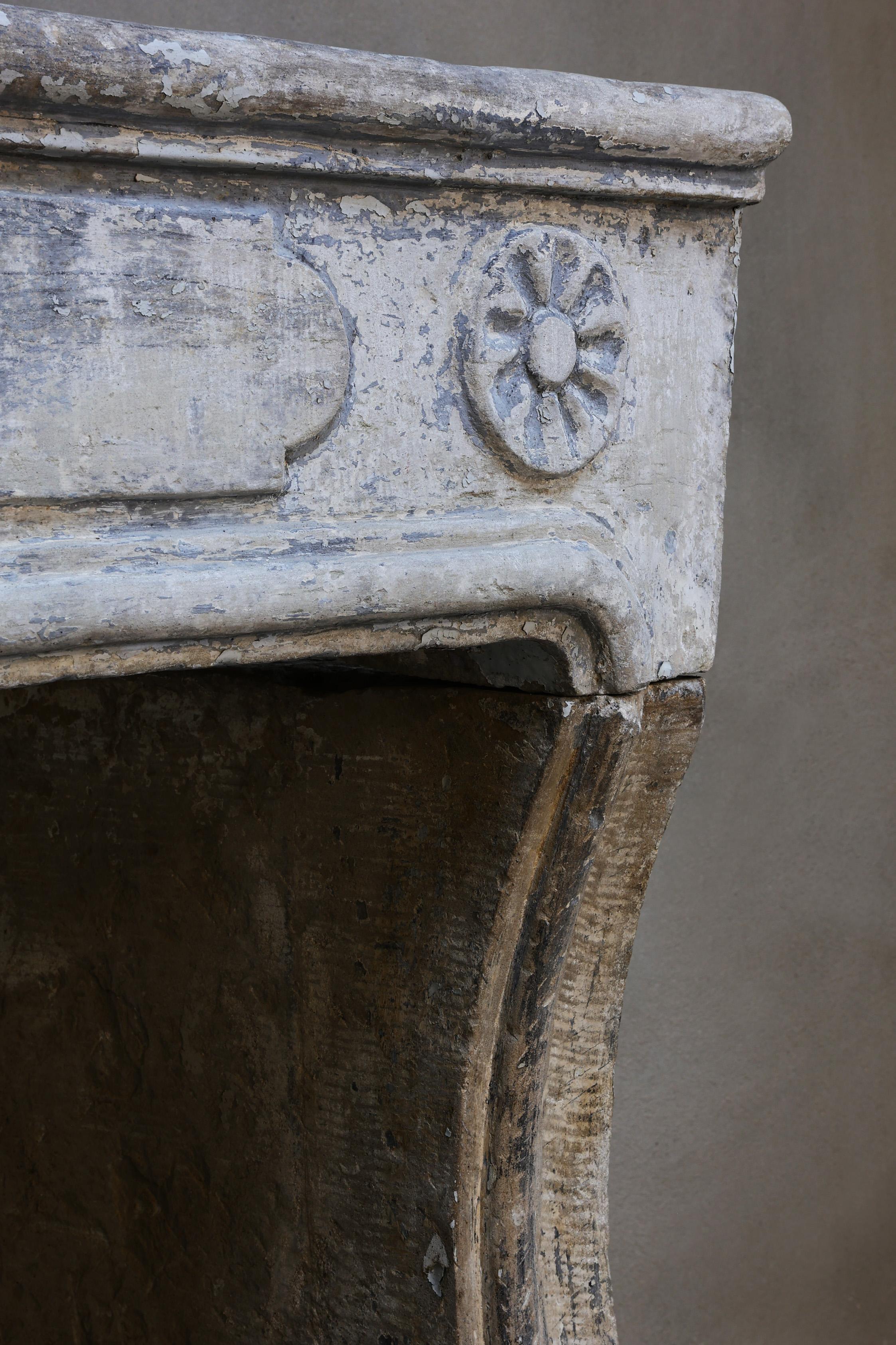 19th Century Fireplace of French Limestone in Style of Louis XIV 5