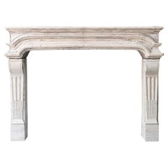 Beautifful 19th Century Fireplace of French Limestone in Style of Louis XIV