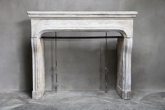 Antique 19th Century Fireplace of French limestone in Style of Louis XIV