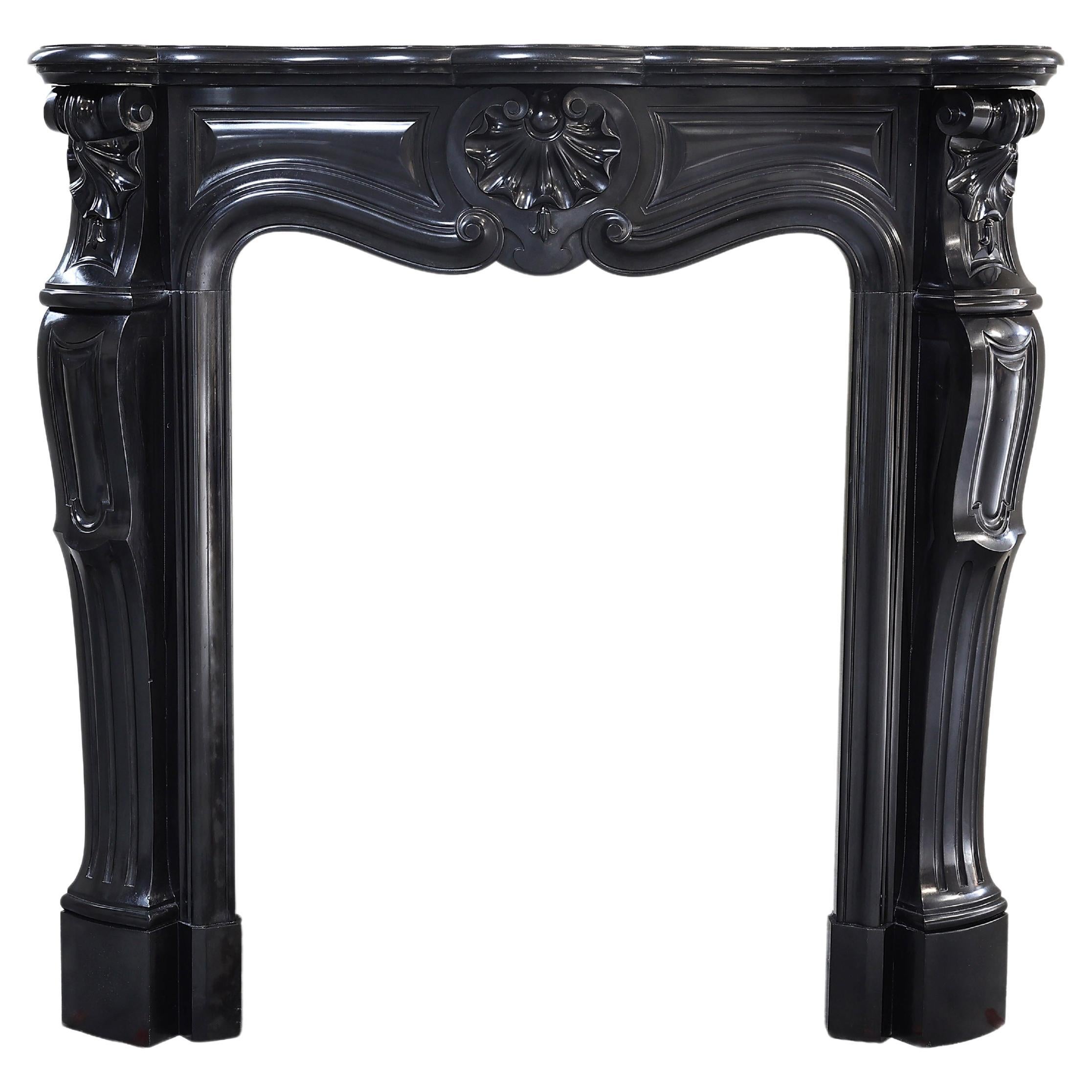 19th Century Black Marble Napoleon III Fireplace at 1stDibs