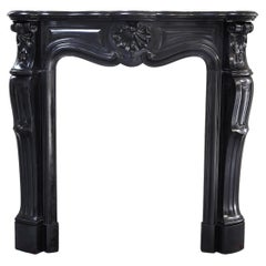 Antique Beautiful small black marble 19th Century Fireplace