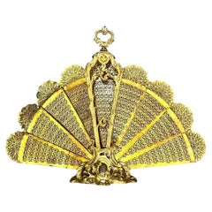 Kaminschirm aus vergoldeter Bronze aus dem 19.
