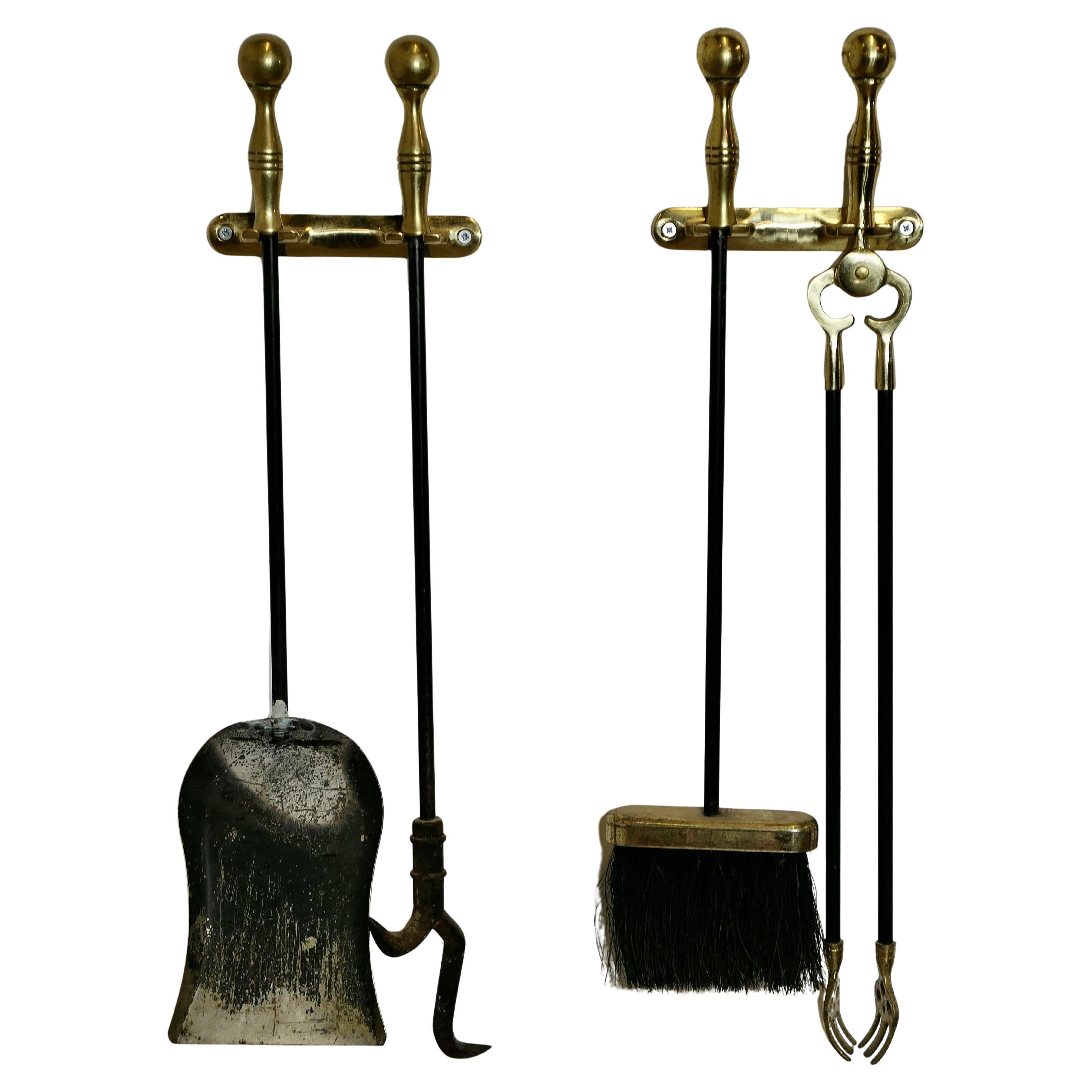 19th Century Fireside Companion Set, Long Fireside Tools