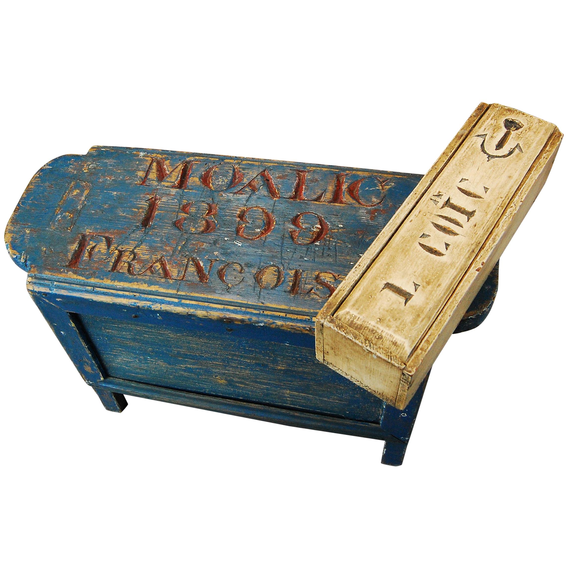 19th Century Fisherman Stool and Tacklebox