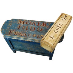 Used 19th Century Fisherman Stool and Tacklebox