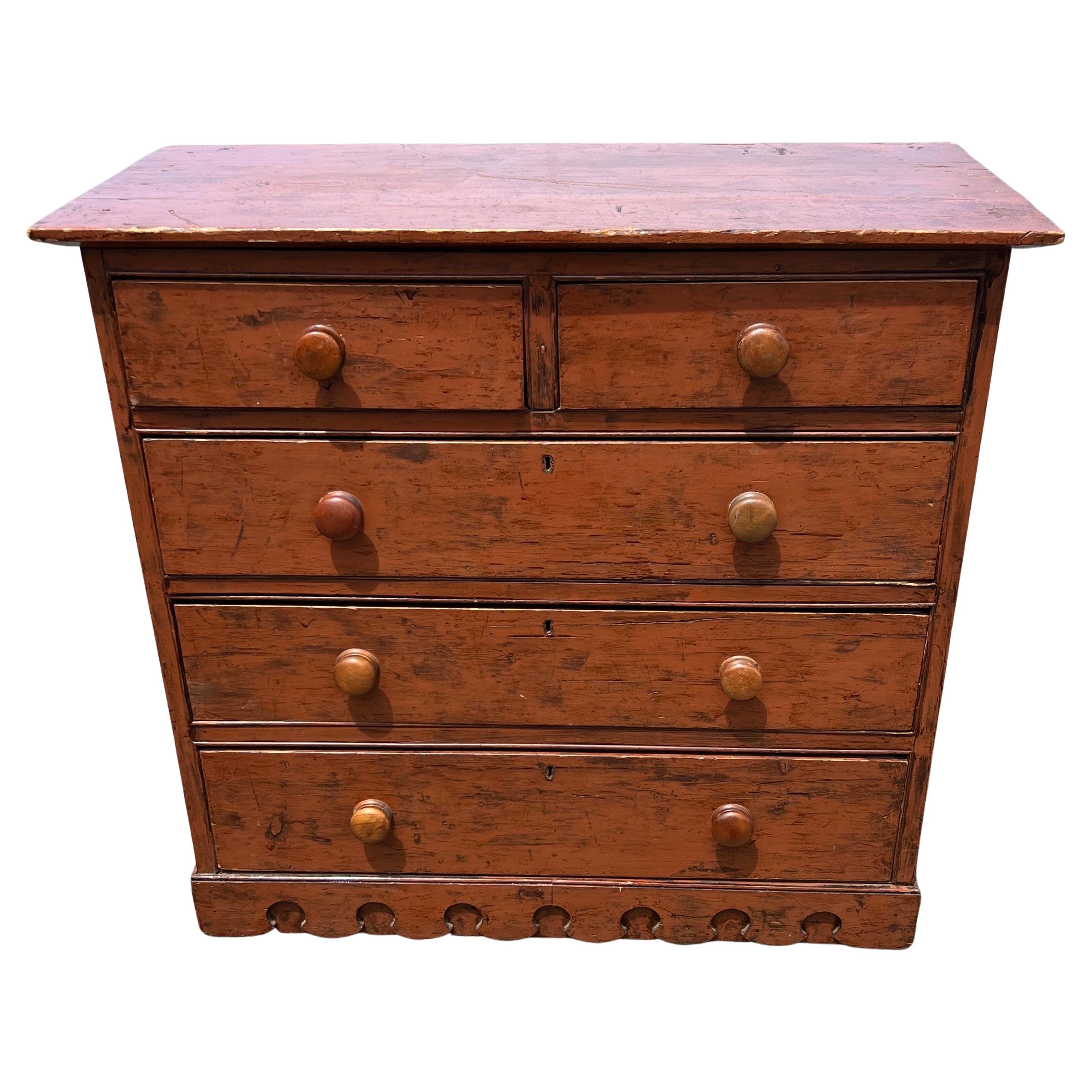 Multi Drawer Apothecary Style Dresser in Distressed White Paint For