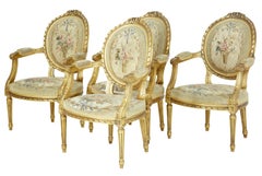 19th Century Five-Piece Carved Wood and Gilt Salon Suite