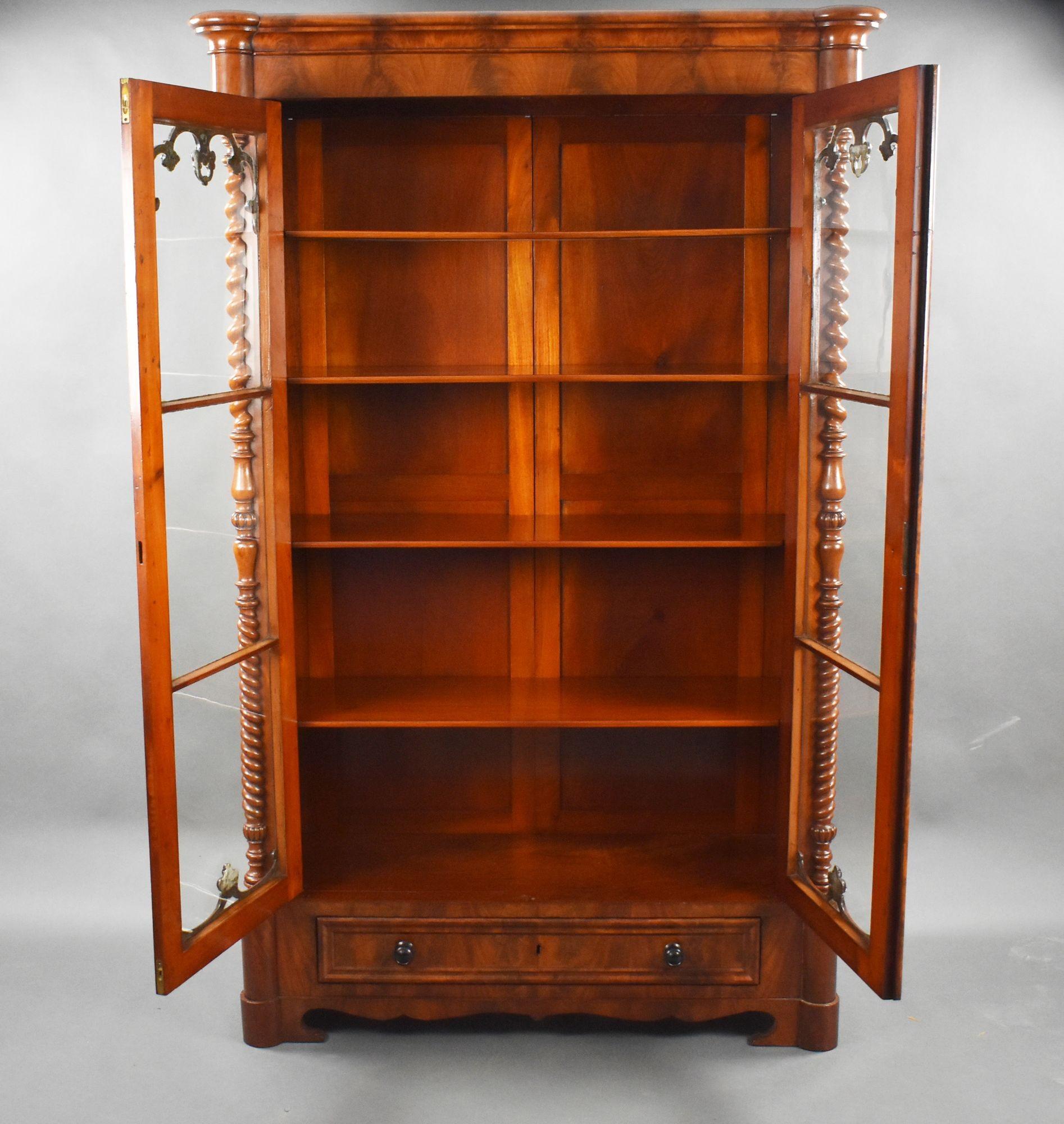 19th Century Flame Mahogany Biedermeier Bookcase 9