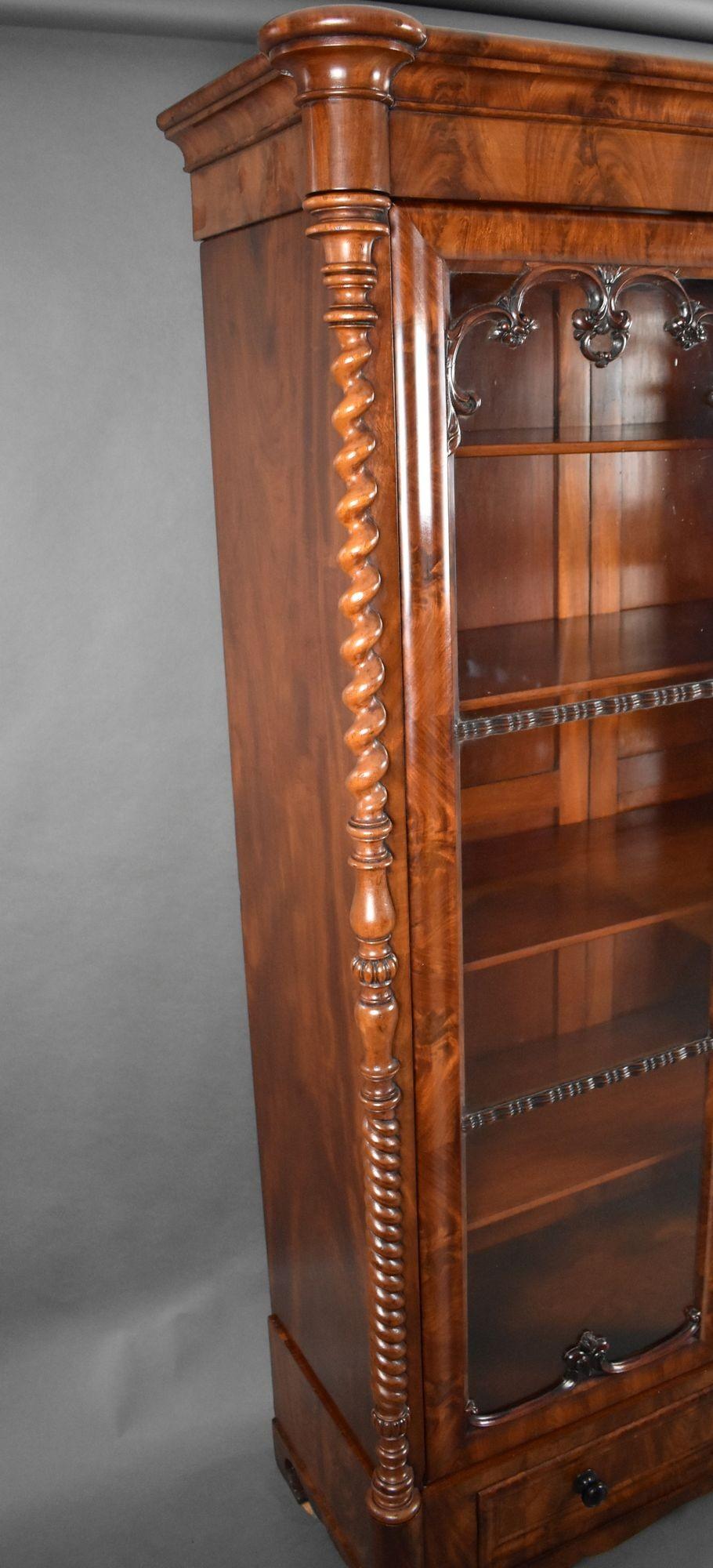 19th Century Flame Mahogany Biedermeier Bookcase 11
