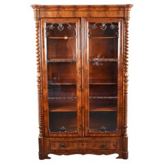 19th Century Flame Mahogany Biedermeier Bookcase