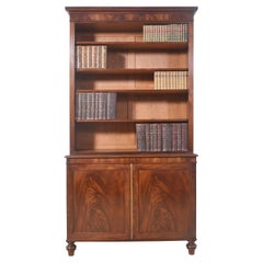 Antique 19th century flame mahogany bookcase