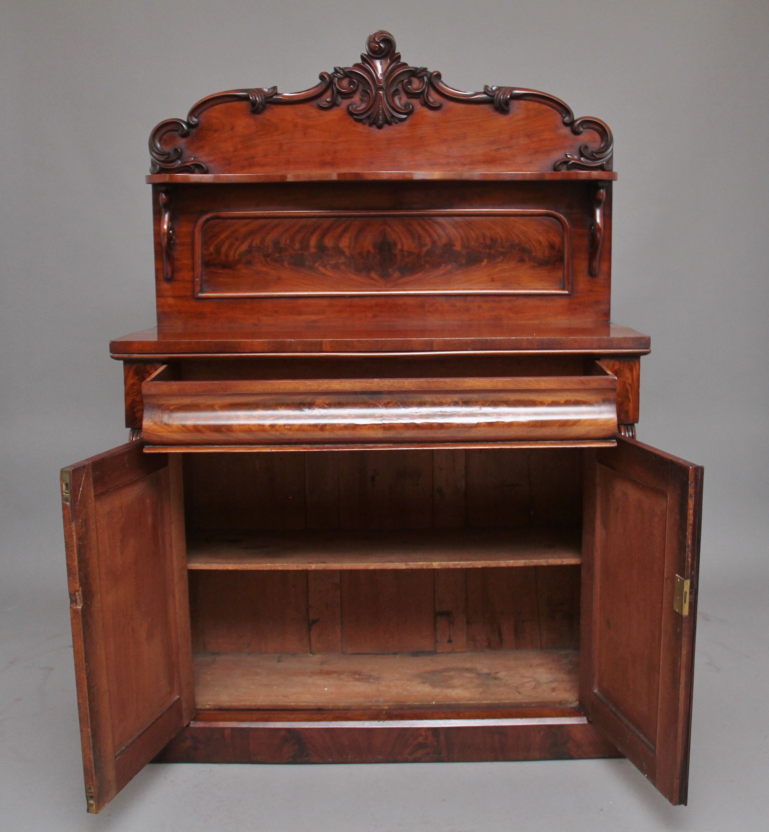 Early Victorian 19th Century Flame Mahogany Chiffonier