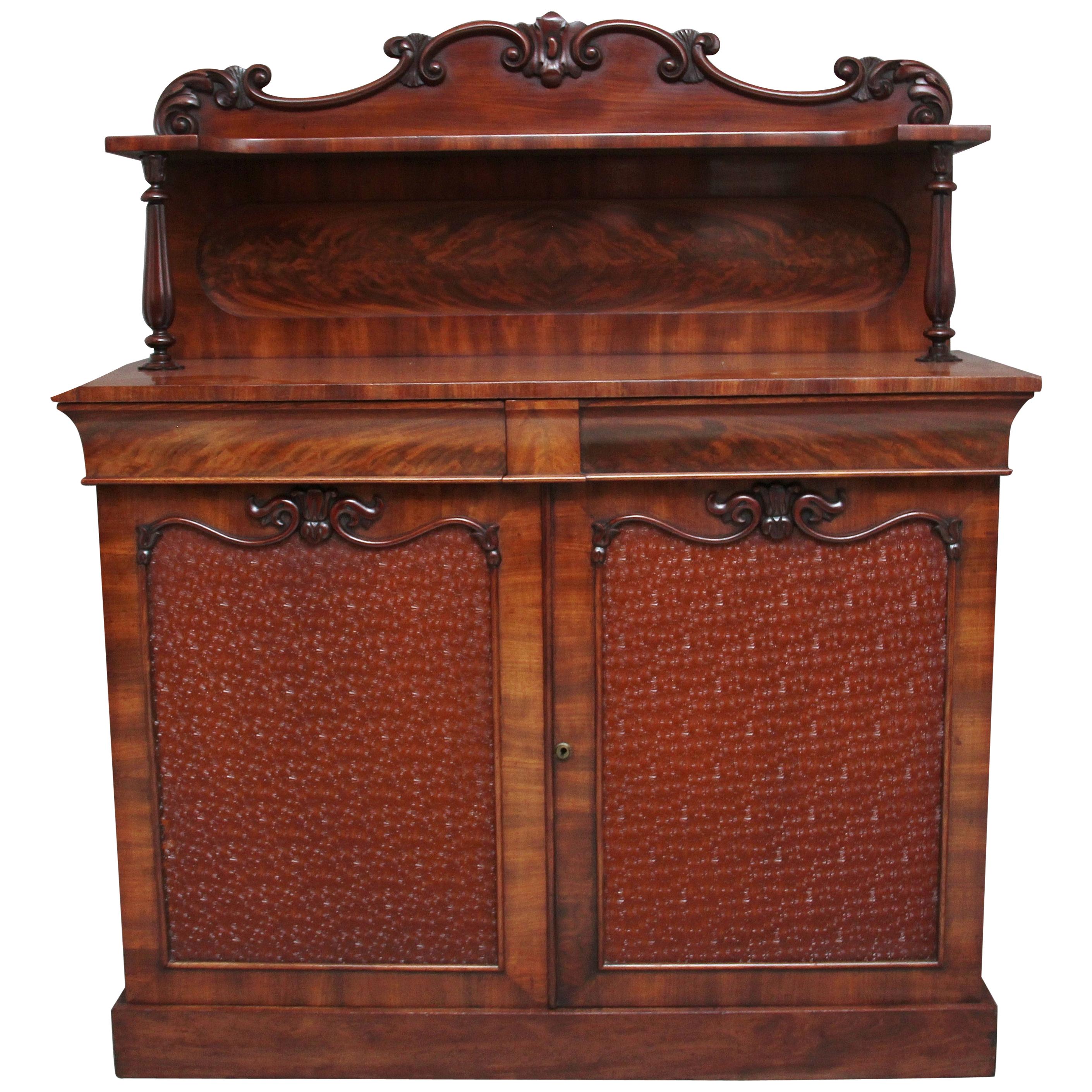 19th Century Flame Mahogany Chiffonier For Sale