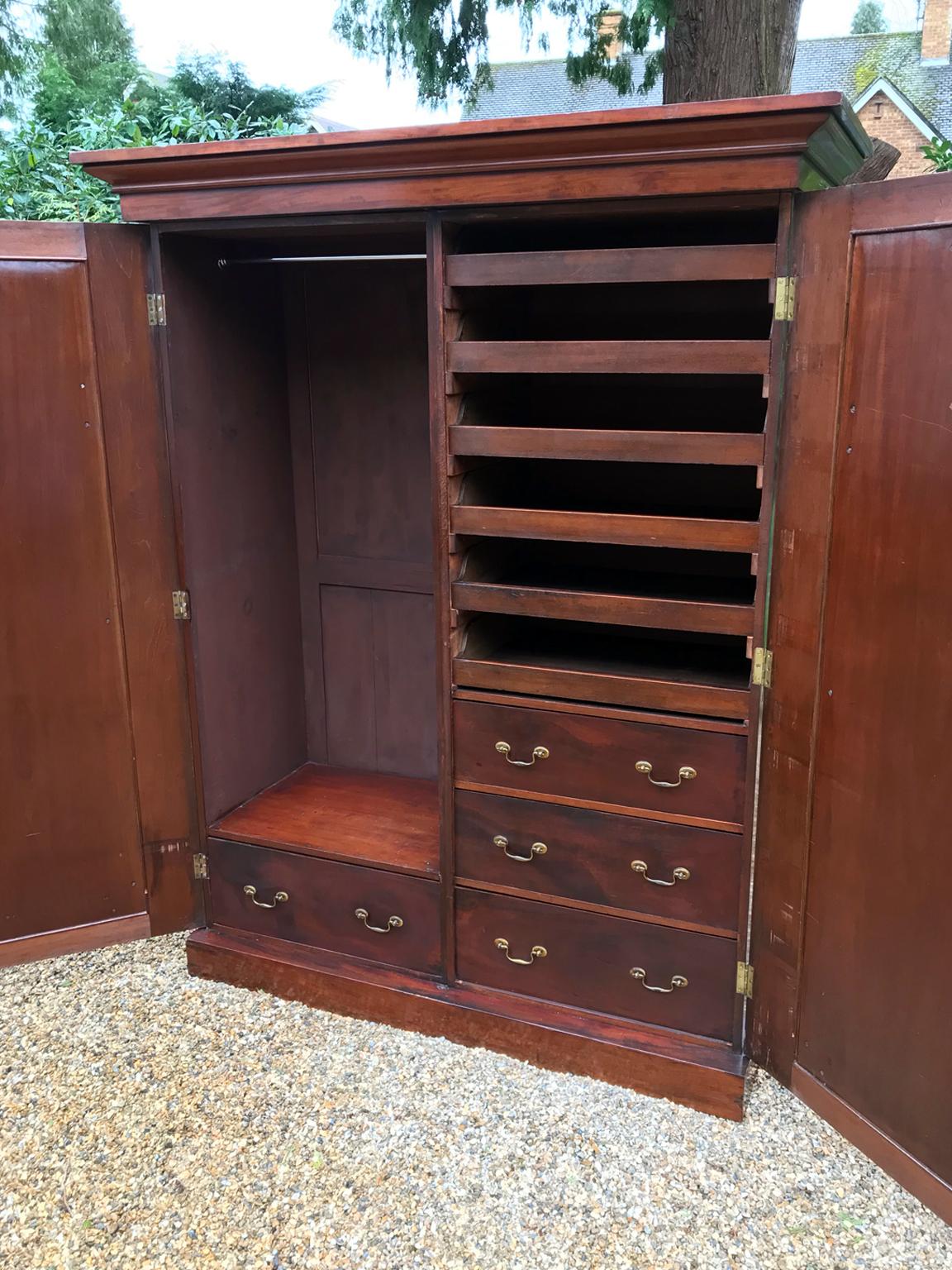 19th Century Flame Mahogany Compactum Wardrobe / Gentleman's Wardrobe 2