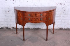 19th Century Flame Mahogany Demilune Sideboard Credenza