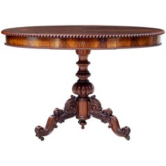 19th Century Flame Mahogany Oval Center Table 19th Century Flame Mahogany Oval Center Table