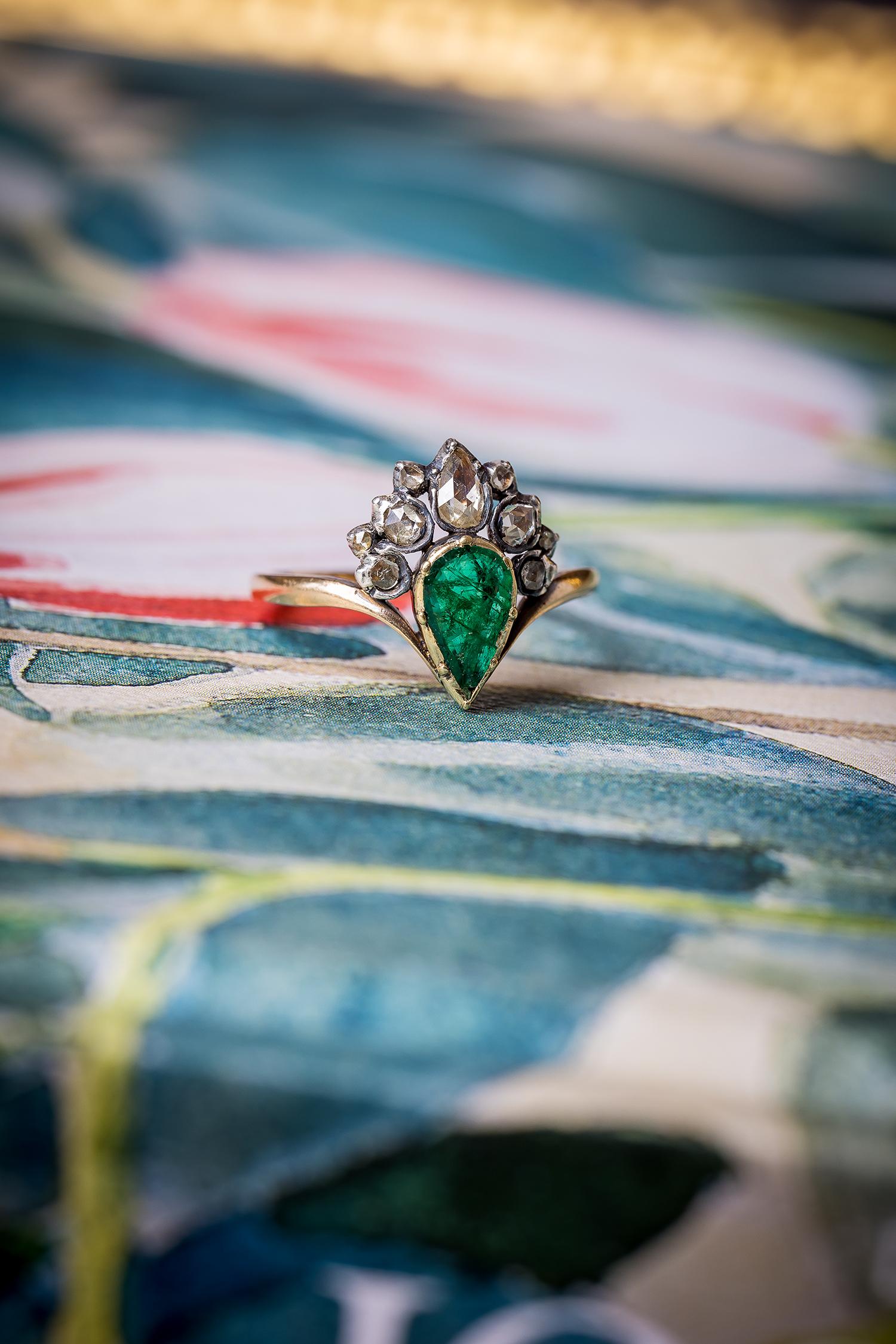 antique vintage pear engagement rings