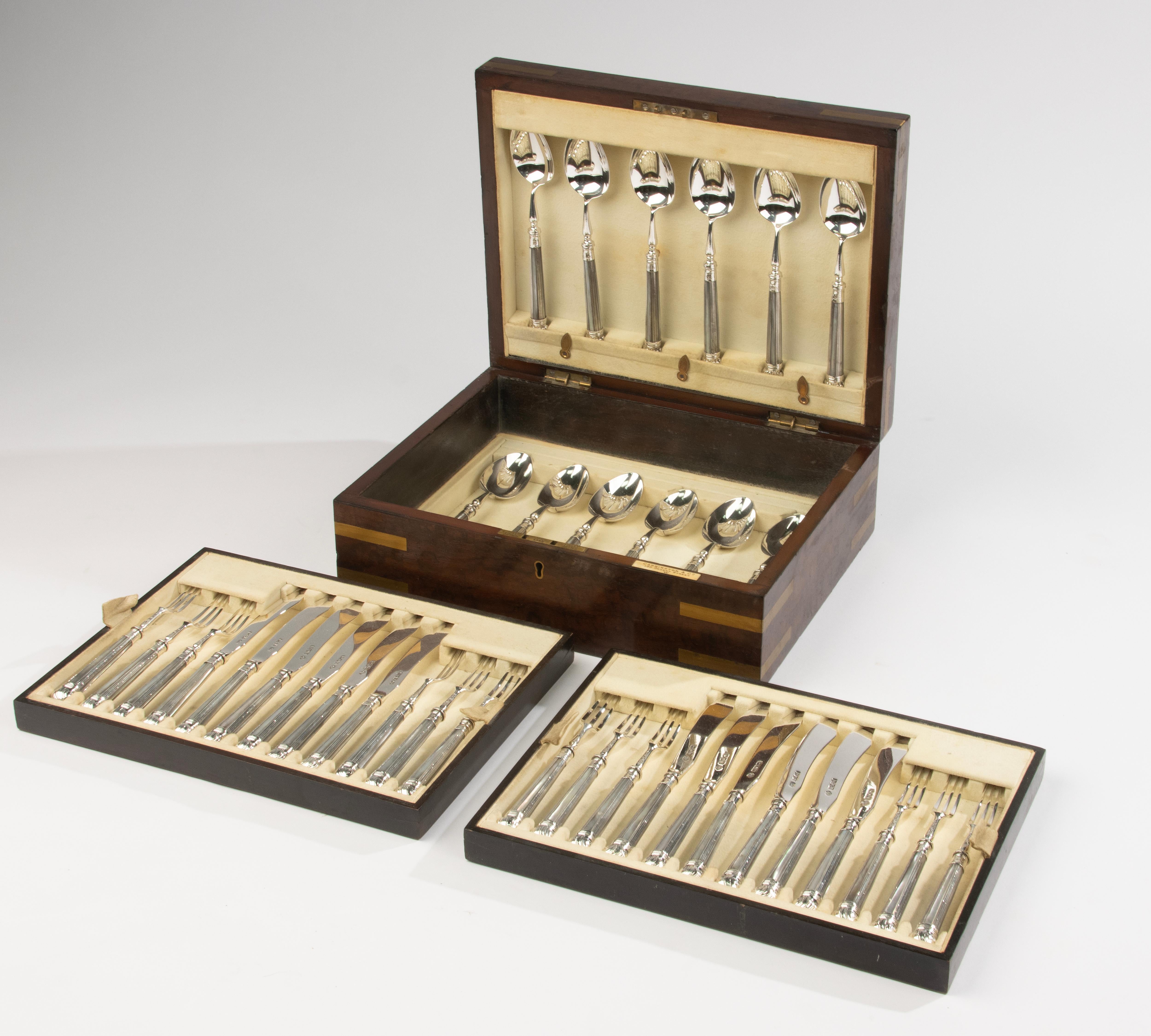 An exceptional 19th-century English flatware service by Carrington & Co, 130 Regent Street, London — one of the most prestigious silversmiths and jewellers of the Victorian and Edwardian eras. Carrington was a Royal Warrant holder to Queen Victoria,