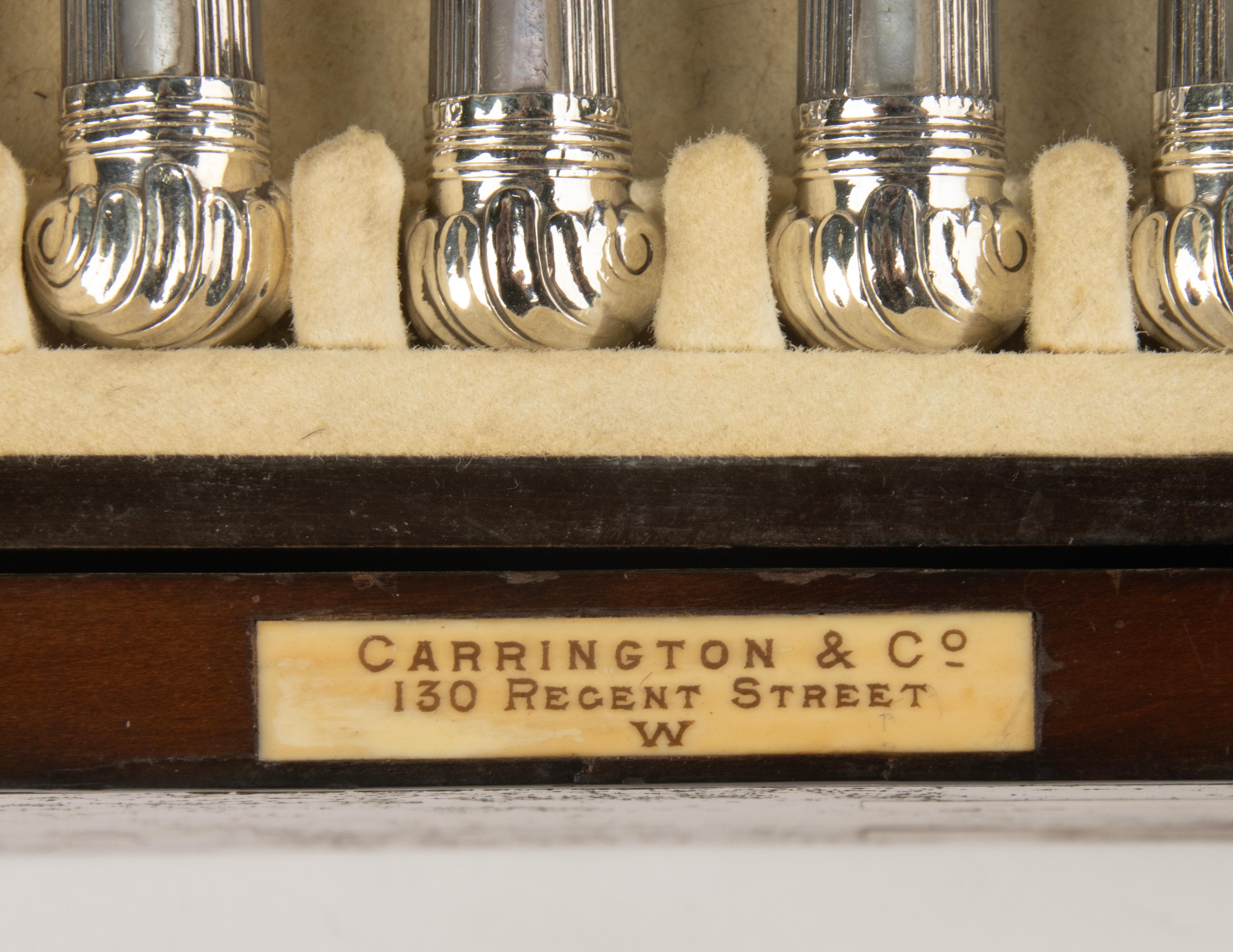 19th Century Flatware Set - Carrington & Co - Solid Sterling Silver - Complete im Zustand „Gut“ im Angebot in Casteren, Noord-Brabant