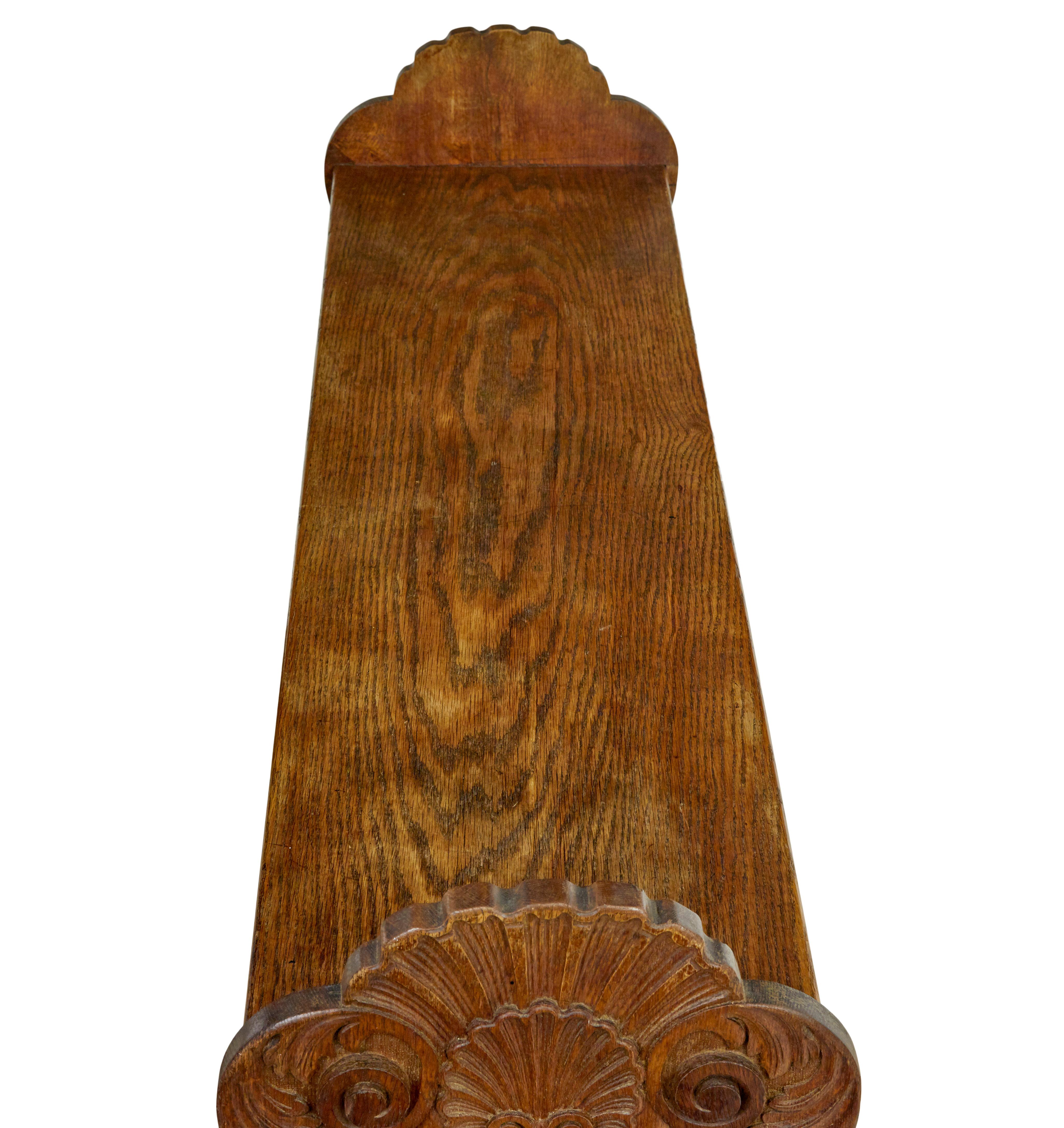 19th Century 19th century Flemish carved oak green man dining table and benches