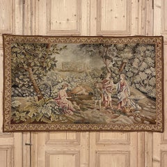19th Century Flemish Hand-Knotted Romantic Tapestry