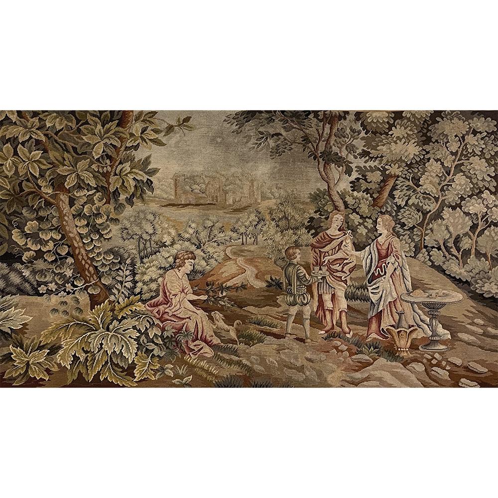 19th Century Flemish Hand-Knotted Romantic Tapestry In Good Condition For Sale In Dallas, TX
